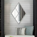 Specchio da parete a forma di diamante da 35,5" x 23,5" con cornice in metallo a finestra