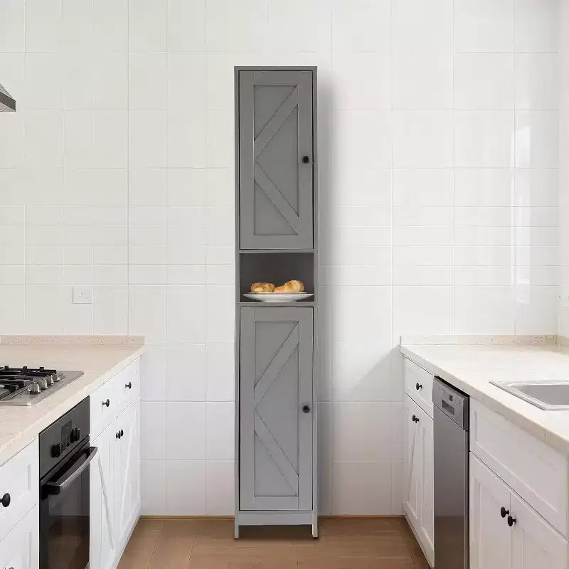 Mobile Contenitore Alto e Stretto con Ripiani Regolabili - 170 cm