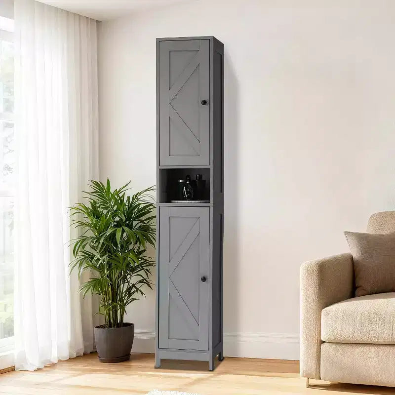 Mobile Contenitore Alto e Stretto con Ripiani Regolabili - 170 cm