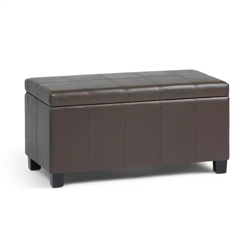 Okak Pouf Contenitore Rettangolare da 36" con Seduta Imbottita Larga, Panca da Fondo Letto con Struttura in Legno, Poggiapiedi Ottomano per Soggiorno