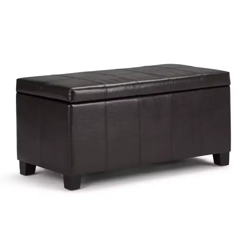Okak Pouf Contenitore Rettangolare da 36" con Seduta Imbottita Larga, Panca da Fondo Letto con Struttura in Legno, Poggiapiedi Ottomano per Soggiorno