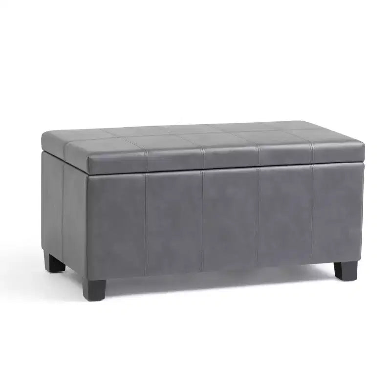 Okak Pouf Contenitore Rettangolare da 36" con Seduta Imbottita Larga, Panca da Fondo Letto con Struttura in Legno, Poggiapiedi Ottomano per Soggiorno