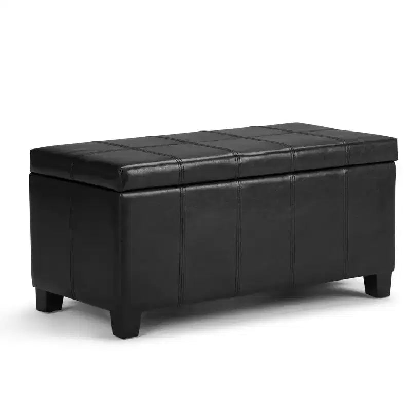 Okak Pouf Contenitore Rettangolare da 36" con Seduta Imbottita Larga, Panca da Fondo Letto con Struttura in Legno, Poggiapiedi Ottomano per Soggiorno