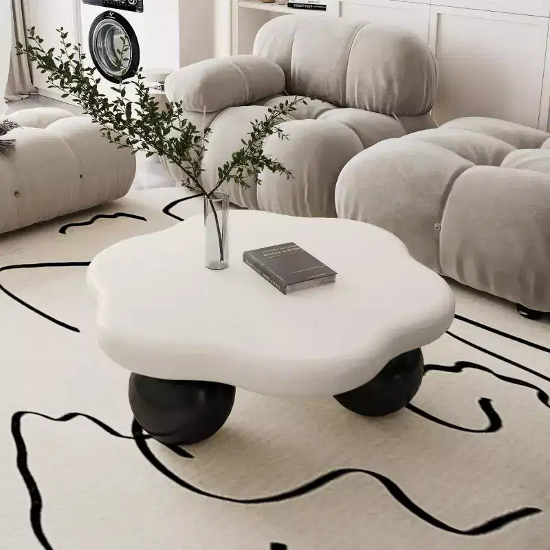 Tavolino da Caffè Moderno a Forma di Nuvola, Tavolino Minimalista con Gambe Sferiche, Tavolino Piccolo per Soggiorno o Appartamento-Panipeachy