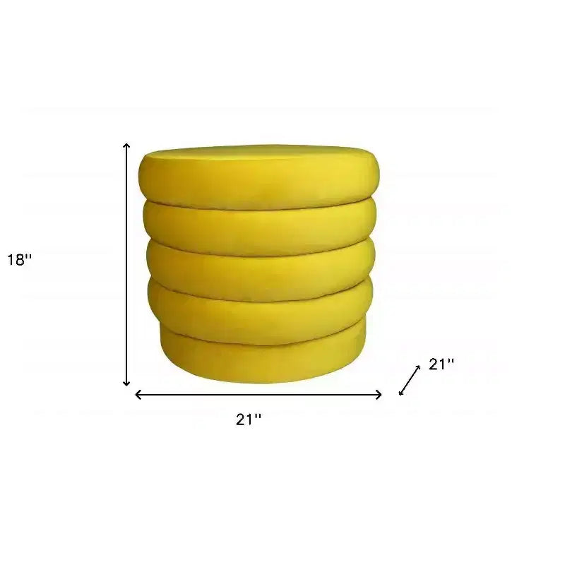 Poggiapiedi rotondo imbottito in velluto 53 cm