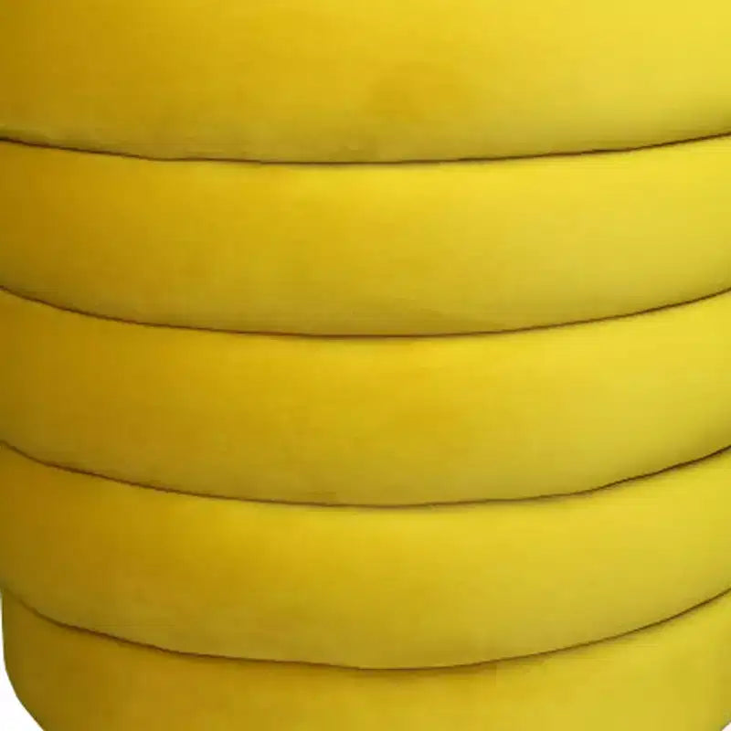 Poggiapiedi rotondo imbottito in velluto 53 cm