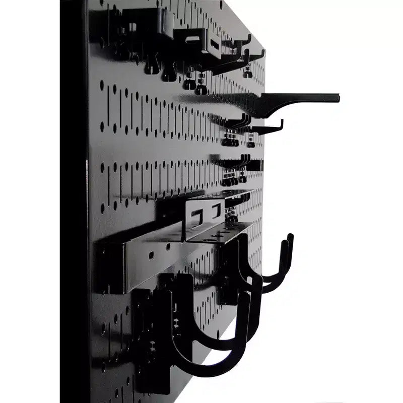 Kit organizzatore di attrezzi orizzontale in metallo a parete forata da 32 x 16 pollici con staffe di montaggio — Confezione da 3