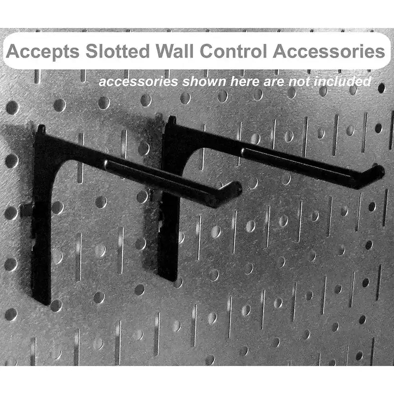 Kit organizzatore di attrezzi orizzontale in metallo a parete forata da 32 x 16 pollici con staffe di montaggio — Confezione da 3