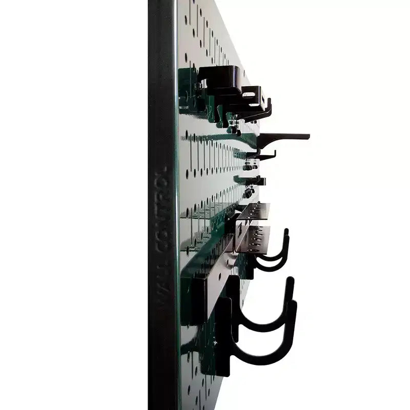 Kit organizzatore di attrezzi orizzontale in metallo a parete forata da 32 x 16 pollici con staffe di montaggio — Confezione da 3