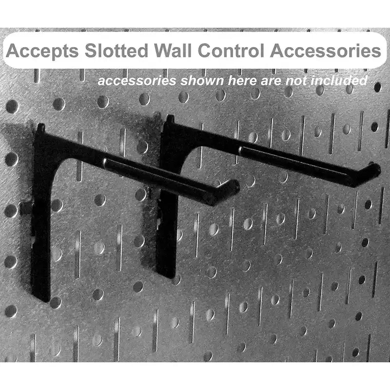 Kit organizzatore di attrezzi orizzontale in metallo a parete forata da 32 x 16 pollici con staffe di montaggio — Confezione da 3