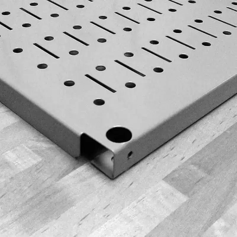 Kit organizzatore di attrezzi orizzontale in metallo a parete forata da 32 x 16 pollici con staffe di montaggio — Confezione da 3