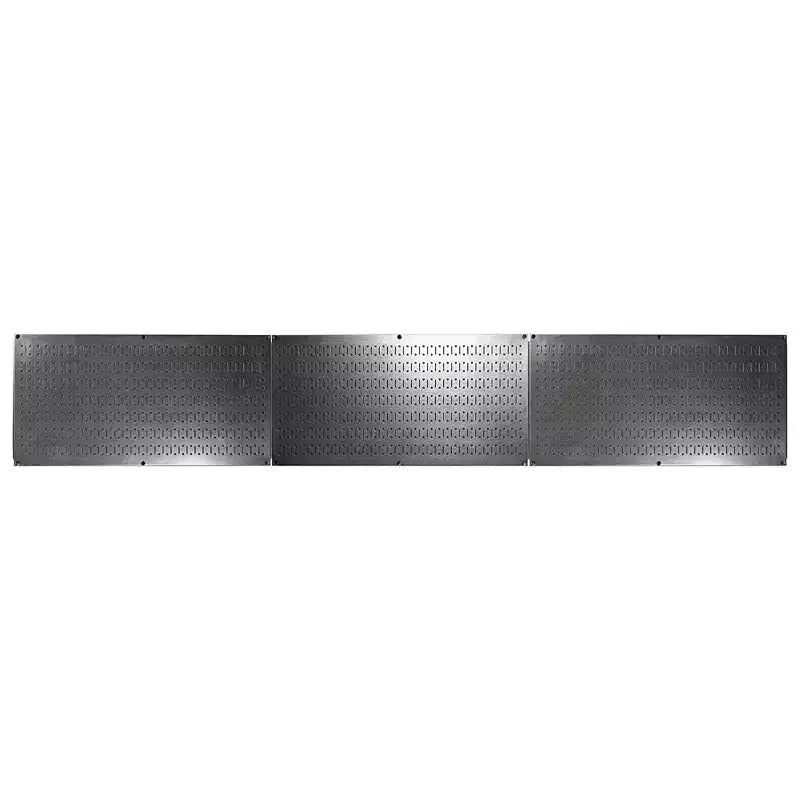 Kit organizzatore di attrezzi orizzontale in metallo a parete forata da 32 x 16 pollici con staffe di montaggio — Confezione da 3