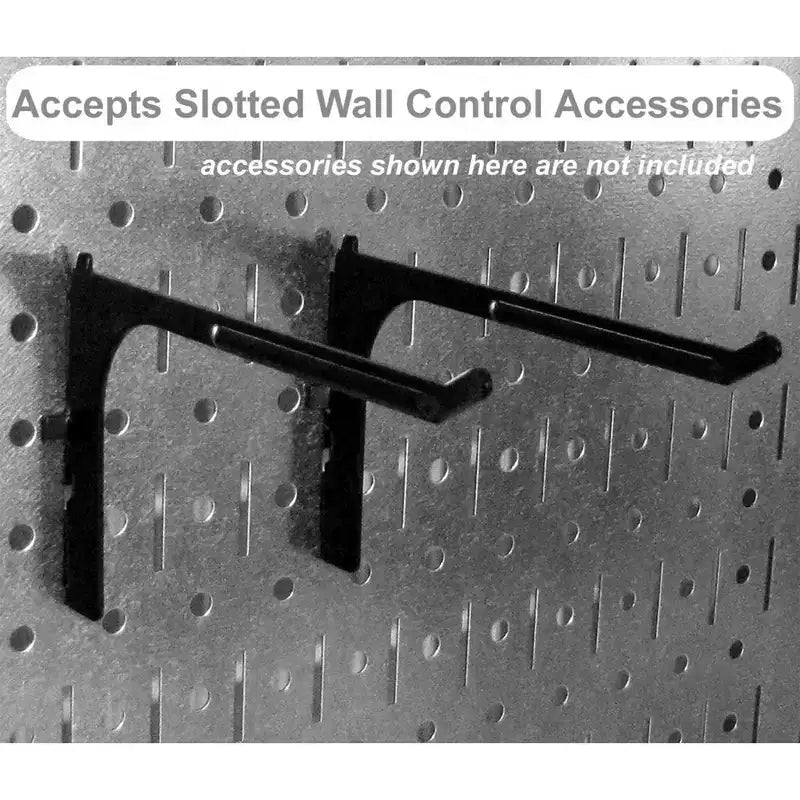 Kit organizzatore di attrezzi orizzontale in metallo a parete forata da 32 x 16 pollici con staffe di montaggio — Confezione da 3