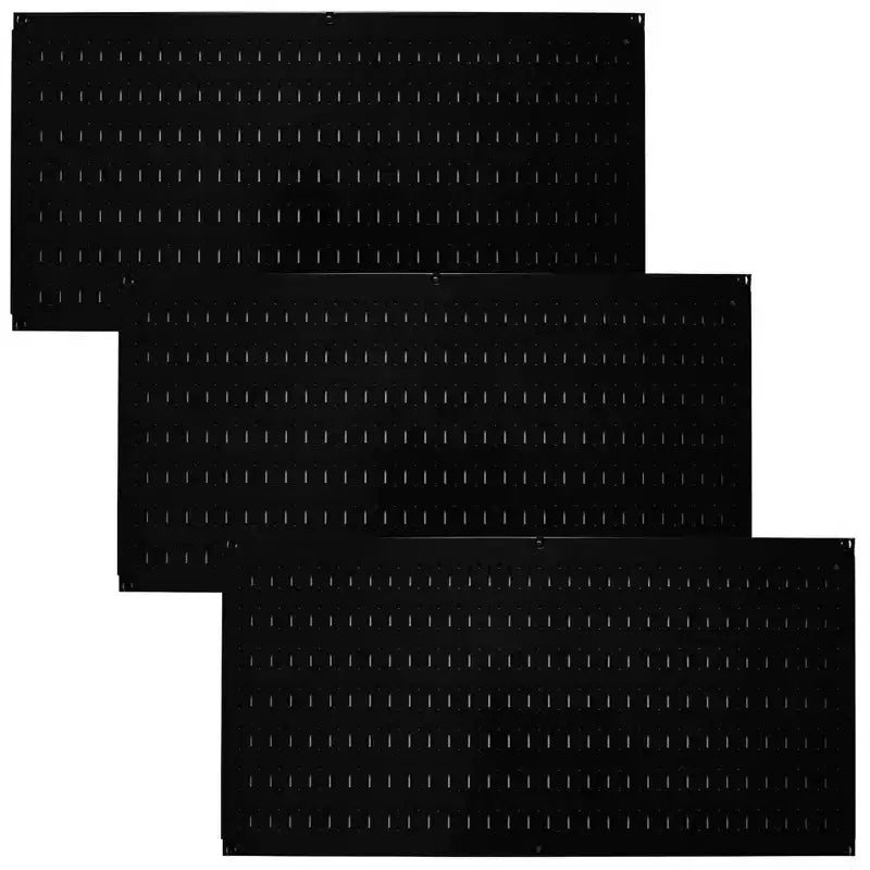 Kit organizzatore di attrezzi orizzontale in metallo a parete forata da 32 x 16 pollici con staffe di montaggio — Confezione da 3