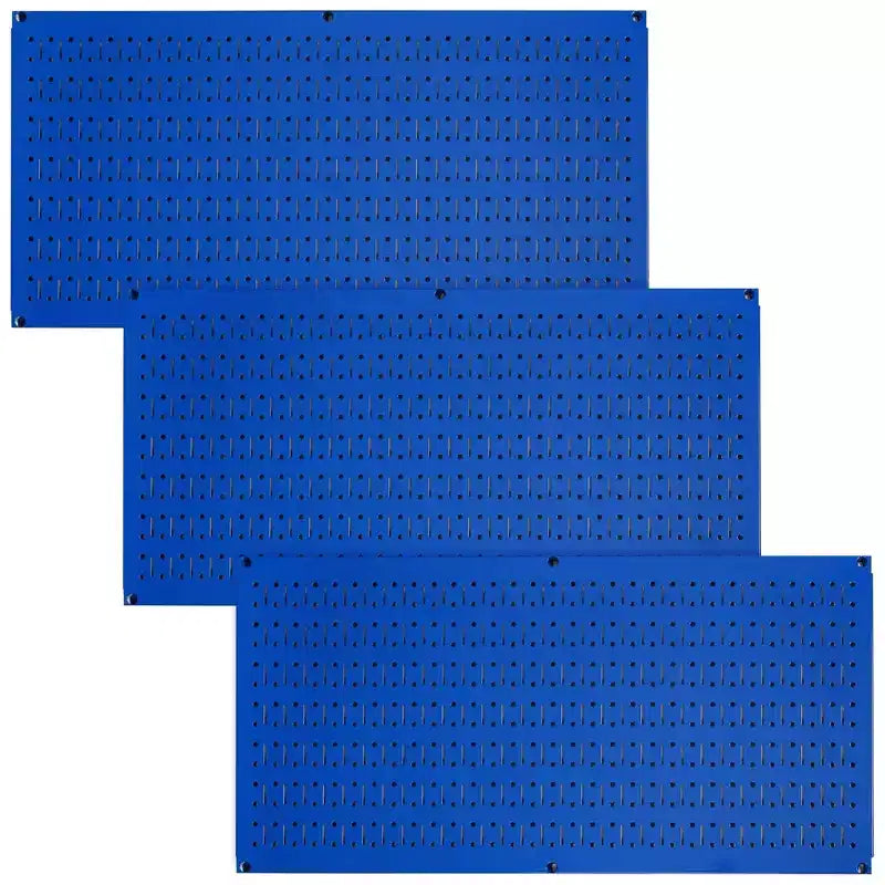 Kit organizzatore di attrezzi orizzontale in metallo a parete forata da 32 x 16 pollici con staffe di montaggio — Confezione da 3