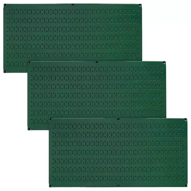 Kit organizzatore di attrezzi orizzontale in metallo a parete forata da 32 x 16 pollici con staffe di montaggio — Confezione da 3