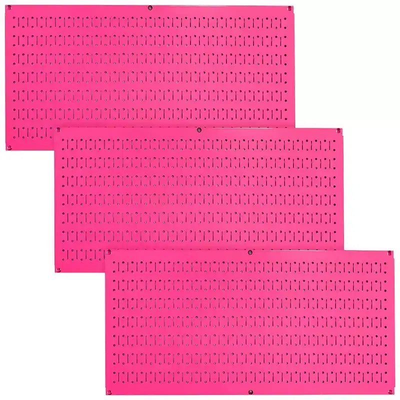Kit organizzatore di attrezzi orizzontale in metallo a parete forata da 32 x 16 pollici con staffe di montaggio — Confezione da 3