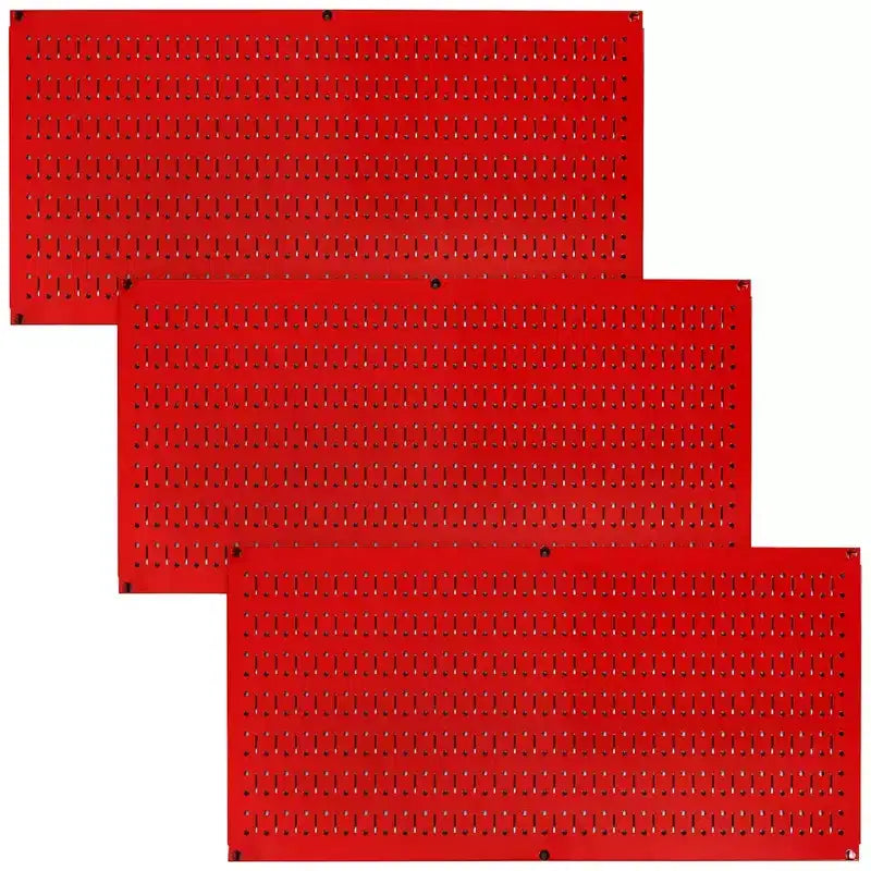 Kit organizzatore di attrezzi orizzontale in metallo a parete forata da 32 x 16 pollici con staffe di montaggio — Confezione da 3