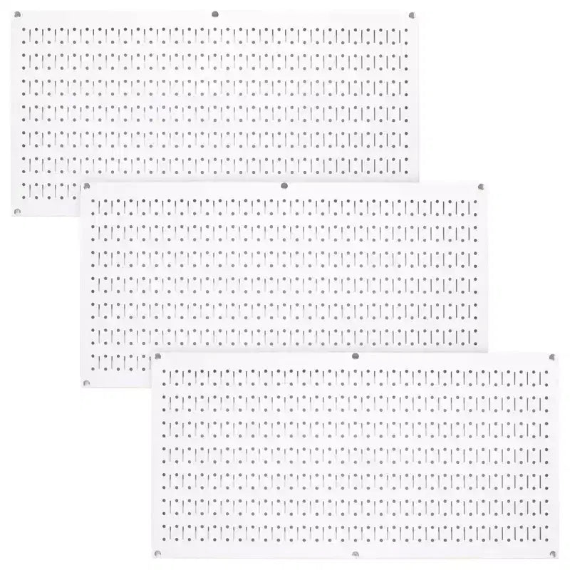 Kit organizzatore di attrezzi orizzontale in metallo a parete forata da 32 x 16 pollici con staffe di montaggio — Confezione da 3
