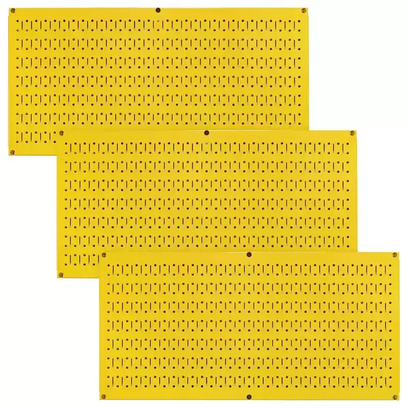 Kit organizzatore di attrezzi orizzontale in metallo a parete forata da 32 x 16 pollici con staffe di montaggio — Confezione da 3