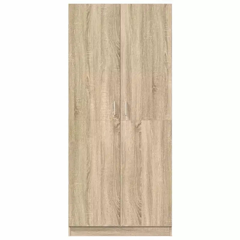 Armadio compatto in legno ingegnerizzato con asta appendiabiti — Finitura rovere