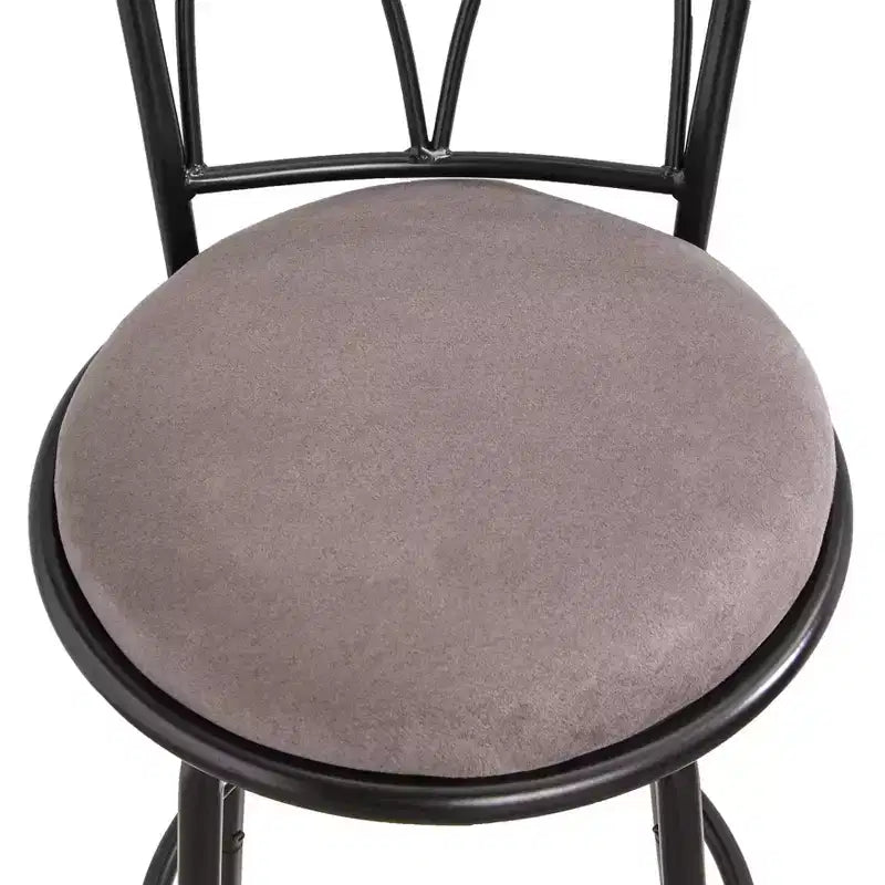 Set di 3 sgabelli da bar Delta regolabili in altezza Buylateral neri/grigi: Girevoli, Struttura in metallo, Microfibra