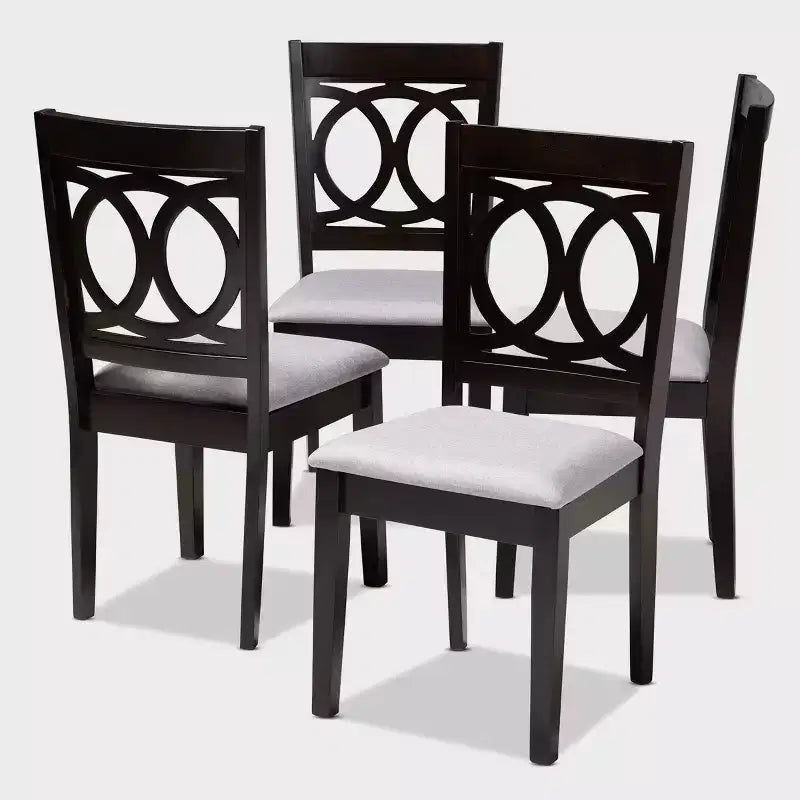Set of 4 Lenoir Finished Wood Dining Chairs Gray - Baxton Studio