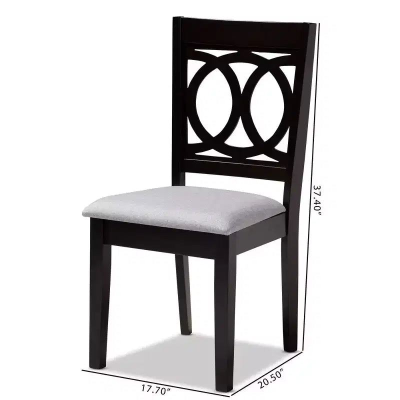 Set di 4 sedie da pranzo in legno rifinito Lenoir Grigio - Baxton Studio