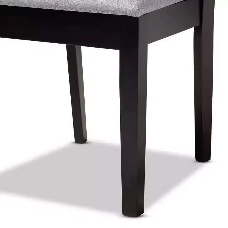 Set di 4 sedie da pranzo in legno rifinito Lenoir Grigio - Baxton Studio