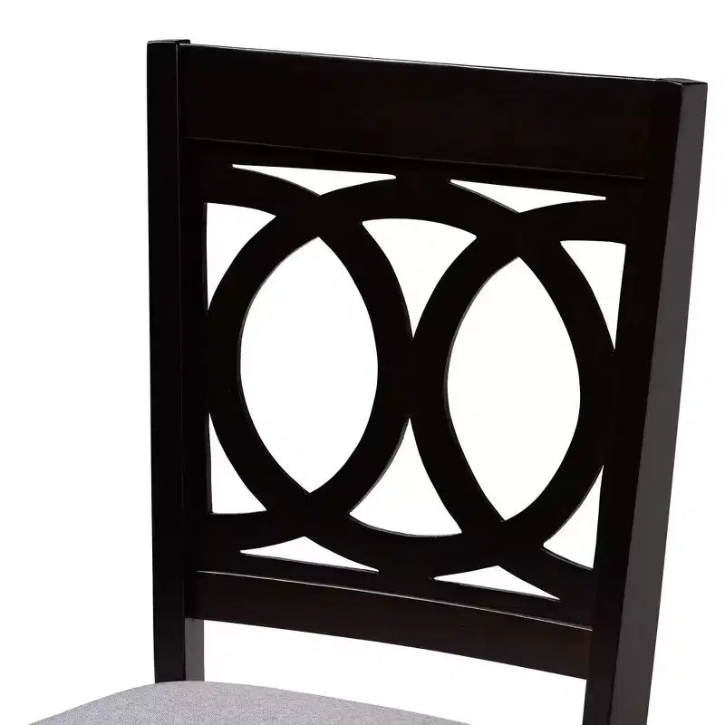 Set di 4 sedie da pranzo in legno rifinito Lenoir Grigio - Baxton Studio