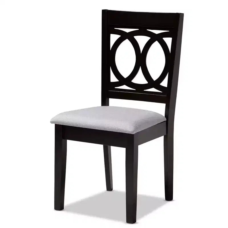 Set di 4 sedie da pranzo in legno rifinito Lenoir Grigio - Baxton Studio