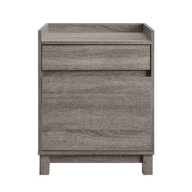 Classificatore a due cassetti, impiallacciatura in legno grigio