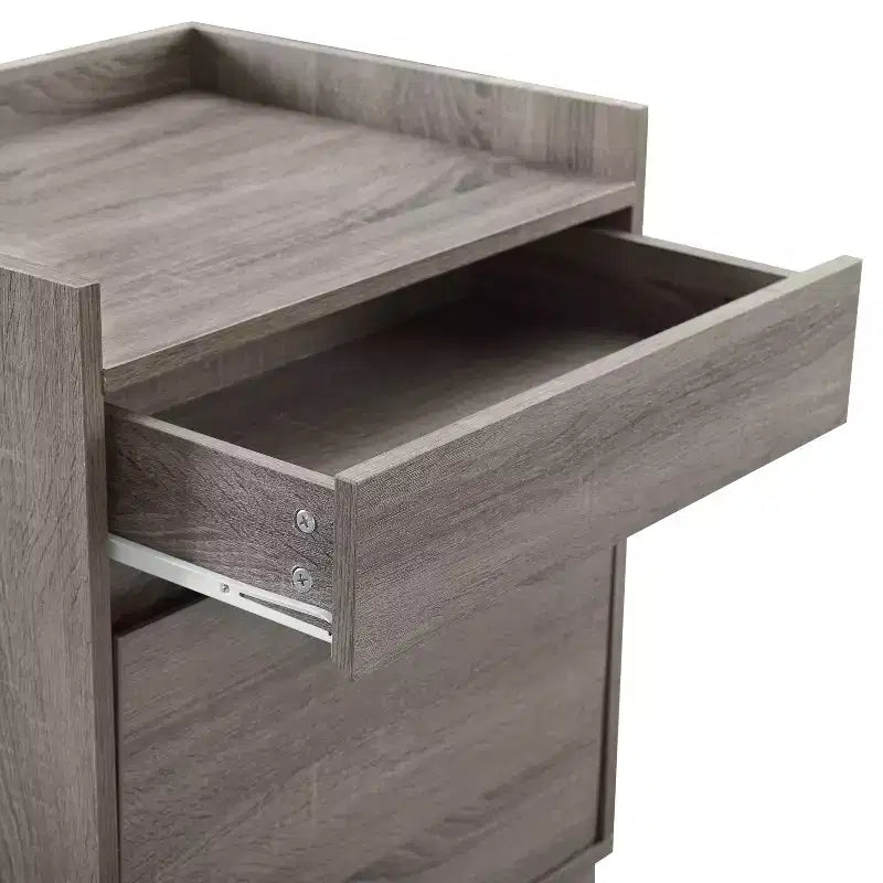 Classificatore a due cassetti, impiallacciatura in legno grigio
