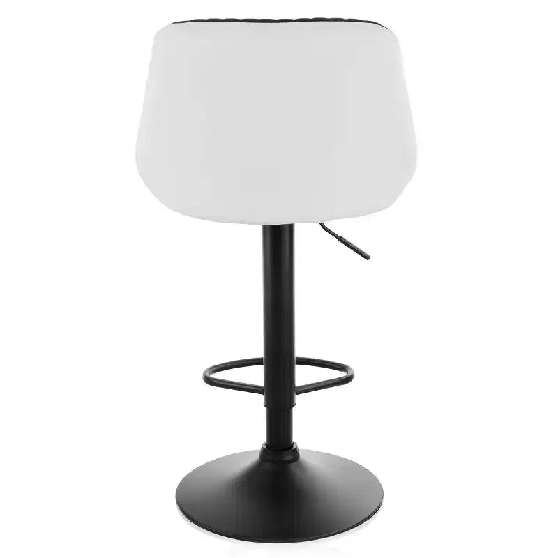 Set di 2 sgabelli da bar regolabili in altezza in similpelle – Bianco e nero con base nera