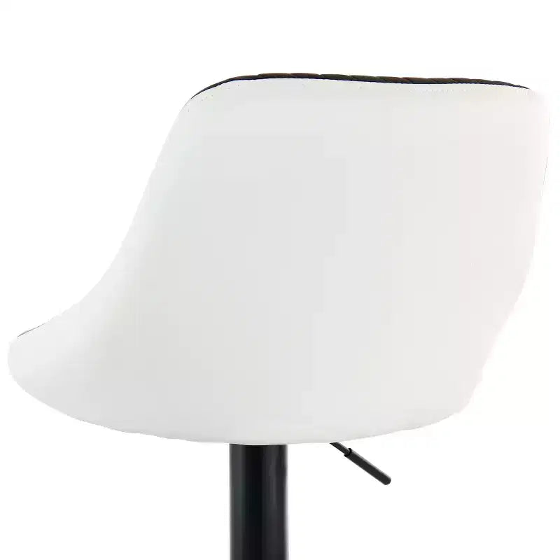 Set di 2 sgabelli da bar regolabili in altezza in similpelle – Bianco e nero con base nera