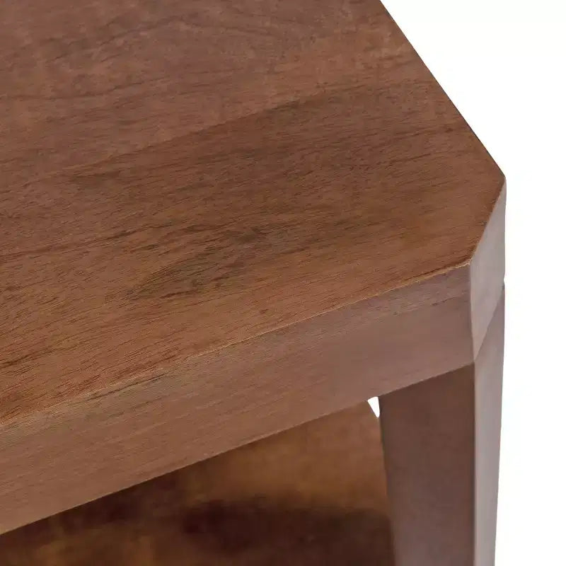 Tavolino rettangolare con ripiano portaoggetti