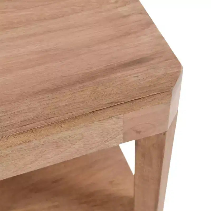 Tavolino rettangolare con ripiano portaoggetti