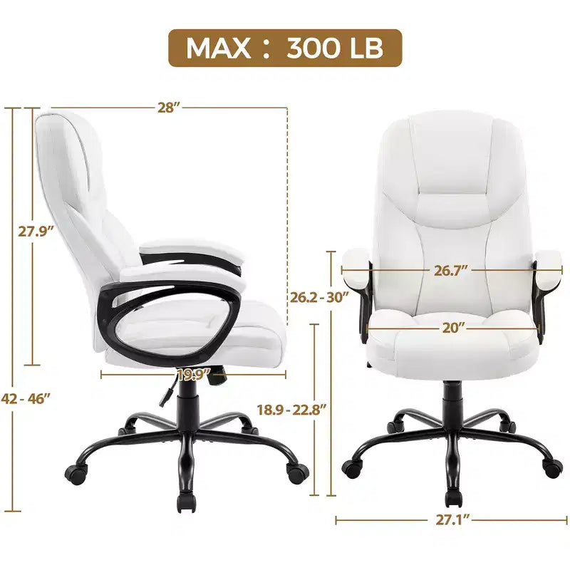 Sedia da ufficio direzionale in similpelle con schienale alto ergonomico