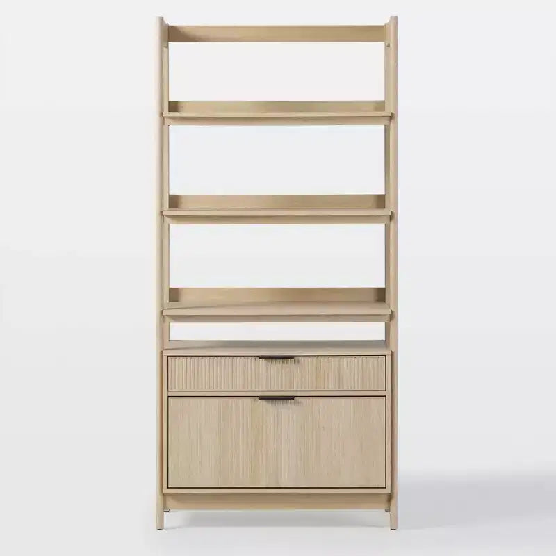 Libreria scanalata da 70 pollici con cassetti