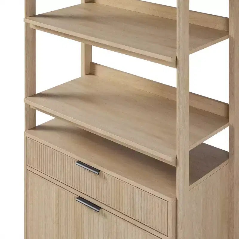 Libreria scanalata da 70 pollici con cassetti