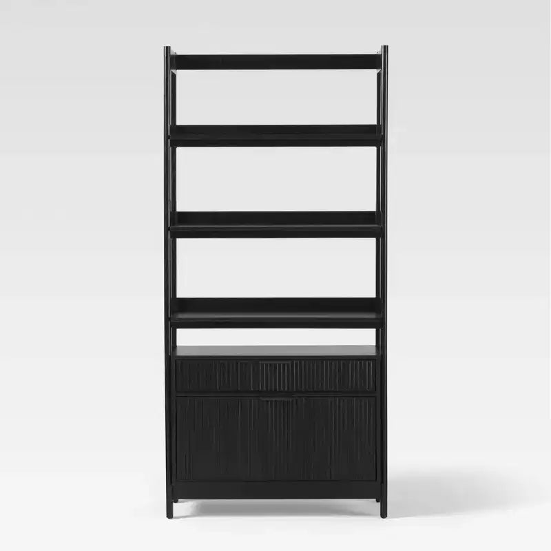 Libreria scanalata da 70 pollici con cassetti