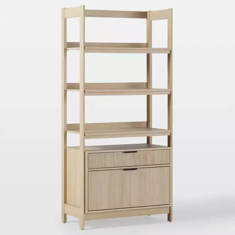 Libreria scanalata da 70 pollici con cassetti